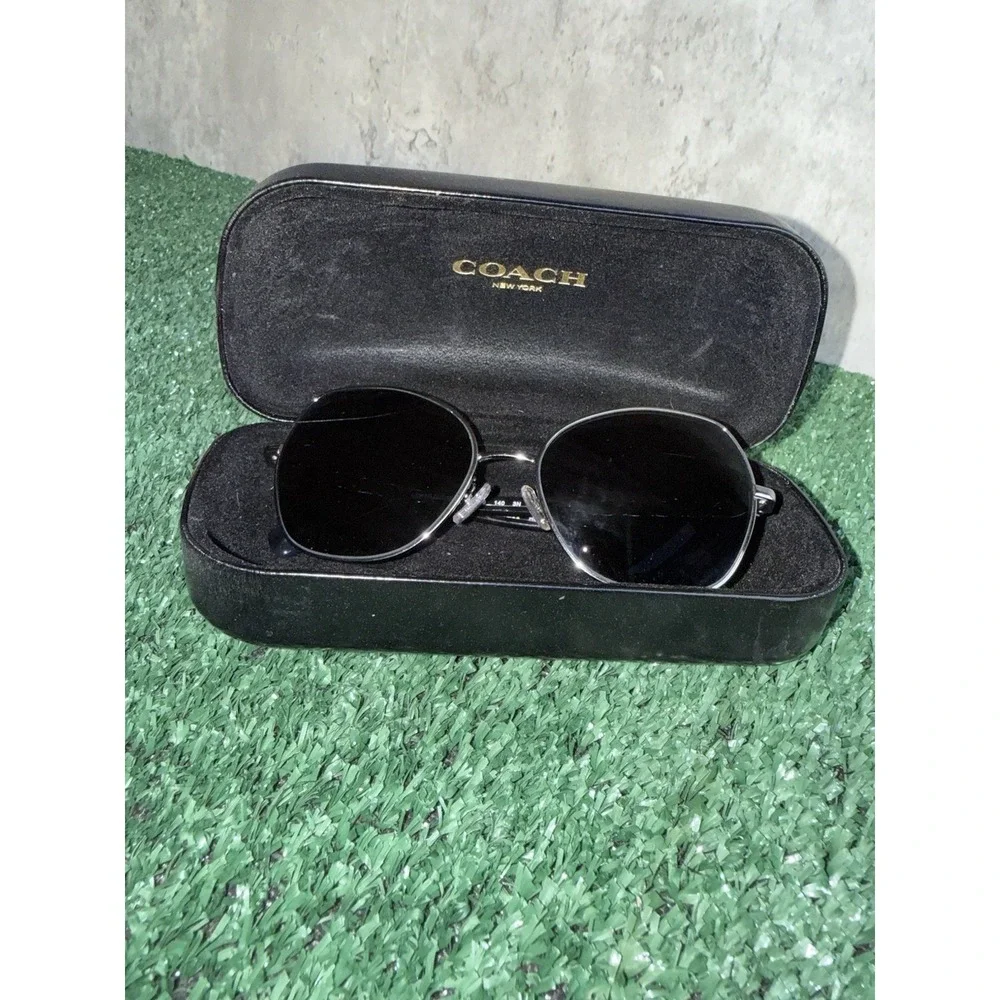 Womens Coach Sunglasses Silver/Blue/Black L1130 HC7112 90018G EUC